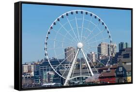 Ferris Wheel Buildings Waterfront Seattle Washington-BILLPERRY-Framed Stretched Canvas