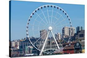 Ferris Wheel Buildings Waterfront Seattle Washington-BILLPERRY-Stretched Canvas