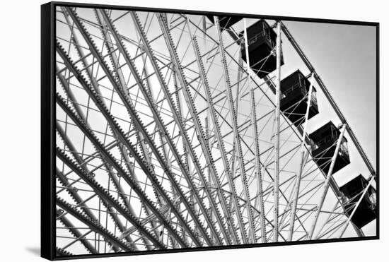 Ferris Wheel Bw-John Gusky-Framed Stretched Canvas