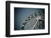 Ferris Wheel in Amusement Park on Clear Blue Sky-OZMedia-Framed Photographic Print