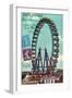 Ferris Wheel in Paris, Vintage Postcard Collage-Piddix-Framed Art Print