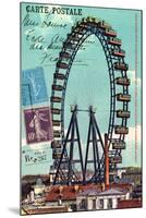 Ferris Wheel in Paris, Vintage Postcard Collage-Piddix-Mounted Art Print