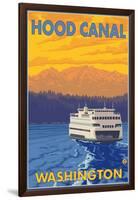 Ferry and Mountains, Hood Canal, Washington-Lantern Press-Framed Art Print