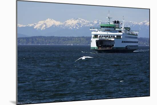 Ferry approaching Colman Dock on Elliott Bay, Seattle, Washington, USA-Jamie & Judy Wild-Mounted Photographic Print