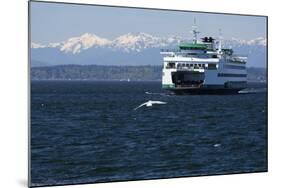 Ferry approaching Colman Dock on Elliott Bay, Seattle, Washington, USA-Jamie & Judy Wild-Mounted Photographic Print