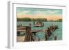 Ferry at Bemus Point, Chautauqua, New York-null-Framed Art Print
