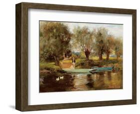 Ferry at Clifton (Oil on Board)-Henry John Yeend King-Framed Giclee Print