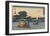 Ferry at Rokugo, Kawasaki, 1841-1842-Utagawa Hiroshige-Framed Giclee Print