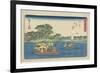 Ferry at Rokugo, Kawasaki, 1841-1842-Utagawa Hiroshige-Framed Giclee Print