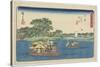 Ferry at Rokugo, Kawasaki, 1841-1842-Utagawa Hiroshige-Stretched Canvas