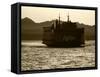 Ferry Boat at Sunset, Washington, USA-David Barnes-Framed Stretched Canvas