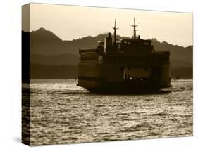 Ferry Boat at Sunset, Washington, USA-David Barnes-Stretched Canvas