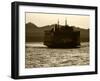 Ferry Boat at Sunset, Washington, USA-David Barnes-Framed Photographic Print