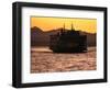 Ferry Boat at Sunset, Washington, USA-David Barnes-Framed Photographic Print