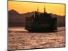 Ferry Boat at Sunset, Washington, USA-David Barnes-Mounted Photographic Print