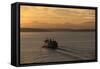 Ferry Boat in Elliot Bay-Paul Souders-Framed Stretched Canvas