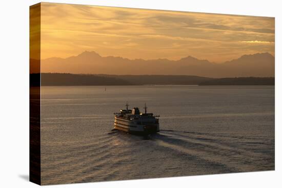 Ferry Boat in Elliot Bay-Paul Souders-Stretched Canvas