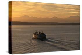 Ferry Boat in Elliot Bay-Paul Souders-Stretched Canvas