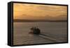 Ferry Boat in Elliot Bay-Paul Souders-Framed Stretched Canvas