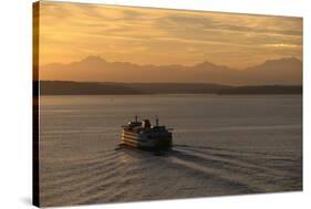 Ferry Boat in Elliot Bay-Paul Souders-Stretched Canvas