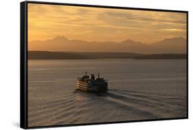 Ferry Boat in Elliot Bay-Paul Souders-Framed Stretched Canvas