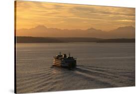 Ferry Boat in Elliot Bay-Paul Souders-Stretched Canvas