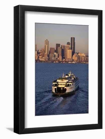 Ferry Boat in Elliot Bay-Paul Souders-Framed Photographic Print