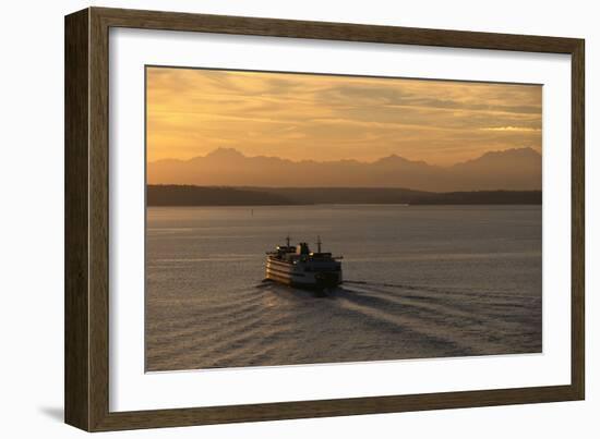 Ferry Boat in Elliot Bay-Paul Souders-Framed Photographic Print