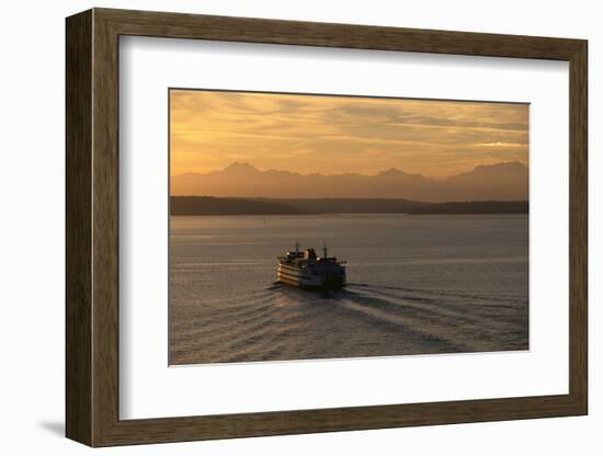 Ferry Boat in Elliot Bay-Paul Souders-Framed Photographic Print