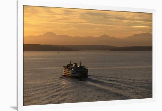 Ferry Boat in Elliot Bay-Paul Souders-Framed Photographic Print