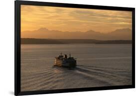 Ferry Boat in Elliot Bay-Paul Souders-Framed Photographic Print