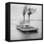 Ferry Boat on the Mississippi River-null-Framed Stretched Canvas