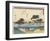 Ferry Boats Acrosssing the Tenryu River in Mitsuke, 1837-1844-Utagawa Hiroshige-Framed Giclee Print