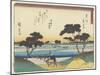 Ferry Boats Acrosssing the Tenryu River in Mitsuke, 1837-1844-Utagawa Hiroshige-Mounted Giclee Print