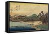 Ferry Boats at Fuji River in Sunshu Province, C. 1832-1839-Utagawa Hiroshige-Framed Stretched Canvas