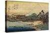 Ferry Boats at Fuji River in Sunshu Province, C. 1832-1839-Utagawa Hiroshige-Stretched Canvas