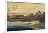 Ferry Boats at Fuji River in Sunshu Province, C. 1832-1839-Utagawa Hiroshige-Framed Giclee Print