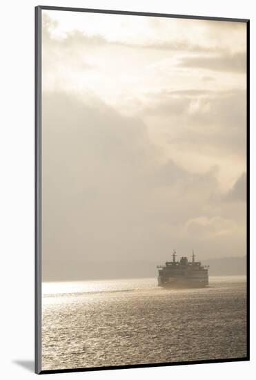 Ferry Boats Crossing Elliott Bay from Seattle, Washington-Greg Probst-Mounted Photographic Print