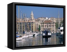 Ferry Crossing Vieux Port, Marseille, Bouches-Du-Rhone, Provence, France-Roy Rainford-Framed Stretched Canvas