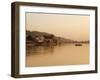 Ferry Crosssing the River Ganges at Sunset, Haridwar, Uttaranchal, India, Asia-Mark Chivers-Framed Premium Photographic Print