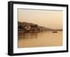 Ferry Crosssing the River Ganges at Sunset, Haridwar, Uttaranchal, India, Asia-Mark Chivers-Framed Premium Photographic Print