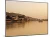 Ferry Crosssing the River Ganges at Sunset, Haridwar, Uttaranchal, India, Asia-Mark Chivers-Mounted Premium Photographic Print