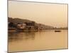 Ferry Crosssing the River Ganges at Sunset, Haridwar, Uttaranchal, India, Asia-Mark Chivers-Mounted Photographic Print