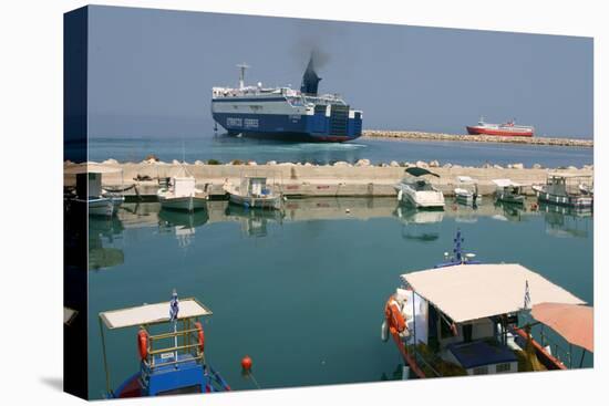 Ferry Departing from the Harbour of Poros, Kefalonia, Greece-Peter Thompson-Stretched Canvas