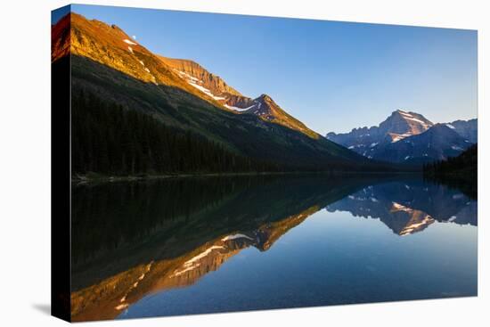 Ferry Docked At Lake Josephine In The Many Glacier Area Of Glacier National Park At Sunset-Ben Herndon-Stretched Canvas