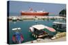 Ferry Entering the Harbour of Poros, Kefalonia, Greece-Peter Thompson-Stretched Canvas