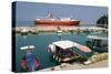 Ferry Entering the Harbour of Poros, Kefalonia, Greece-Peter Thompson-Stretched Canvas