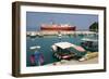 Ferry Entering the Harbour of Poros, Kefalonia, Greece-Peter Thompson-Framed Photographic Print