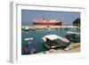 Ferry Entering the Harbour of Poros, Kefalonia, Greece-Peter Thompson-Framed Photographic Print