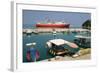 Ferry Entering the Harbour of Poros, Kefalonia, Greece-Peter Thompson-Framed Photographic Print